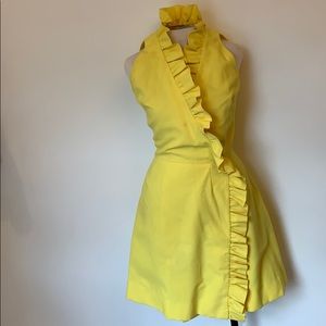 Vintage Yellow Ruffle Dress